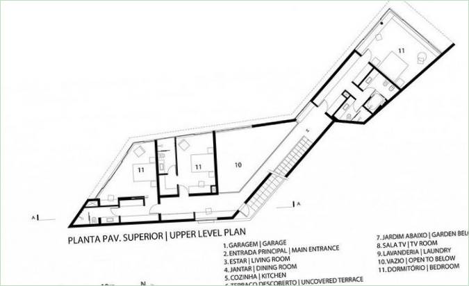 Schéma d'implantation de la maison de la branche latérale