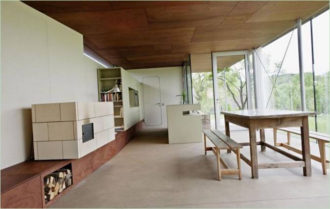 Design intérieur d'une cuisine avec coin repas