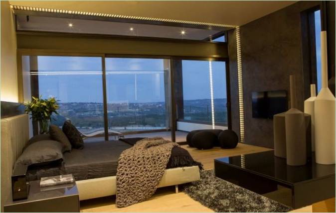 Aménagement de la chambre à coucher de House Boz en Afrique du Sud
