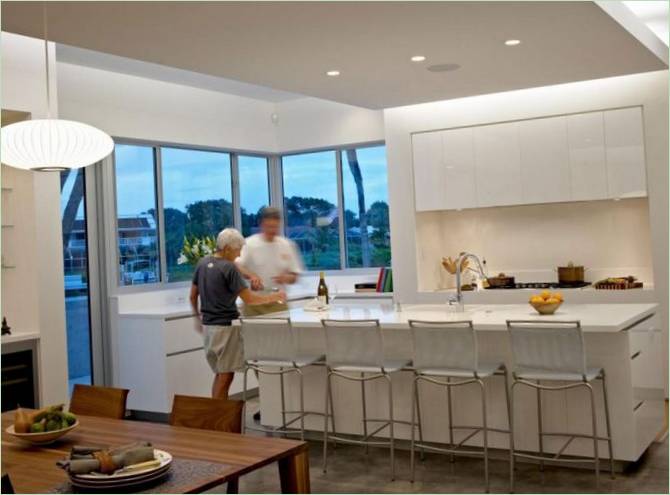 Cuisine de la maison de plage Barrier Island House aux États-Unis