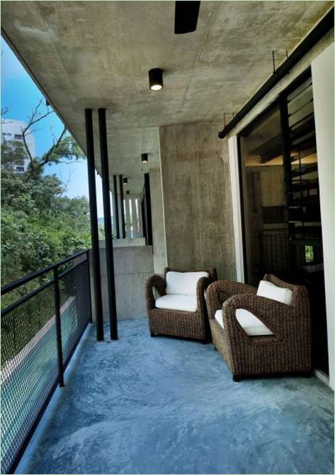 Fauteuils de la terrasse de la maison Menerung