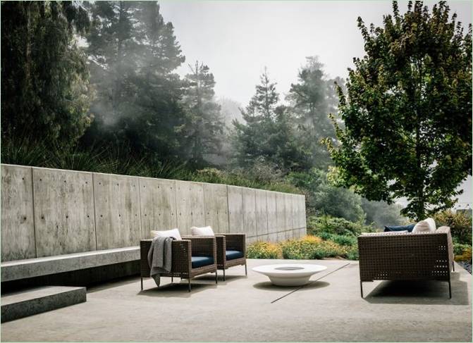 La terrasse de la maison Buck Creek en Californie