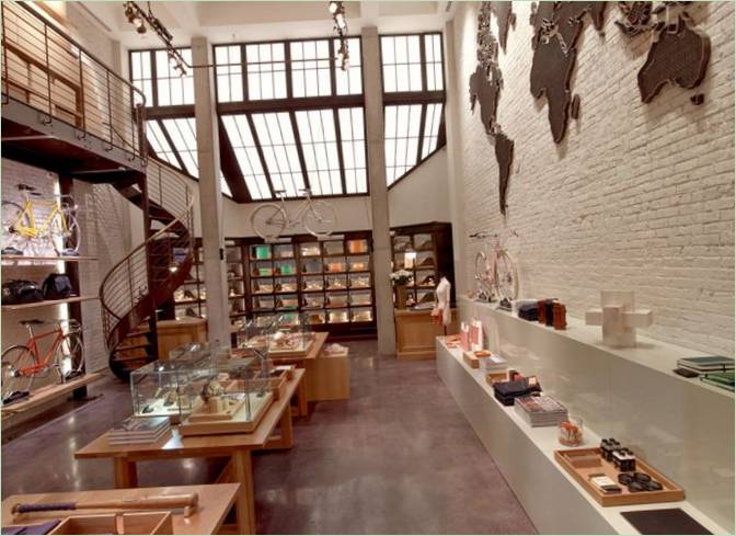 Aménagement intérieur d'une boutique Shinola