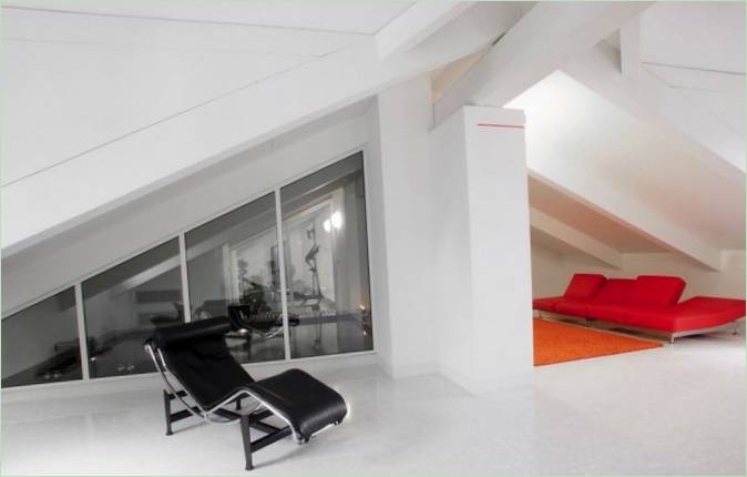 Espace de loisirs d'un appartement moderne en Italie