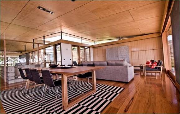 Maison Citriodora Cottage en bois design intérieur : salon
