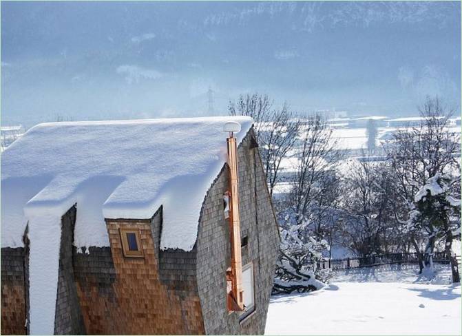 L'extérieur d'Ufogel en hiver