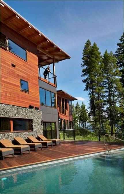 Maison au bord d'un lac de montagne par Johnston Architects - piscine