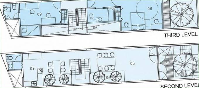 Plans des deuxième et troisième étages