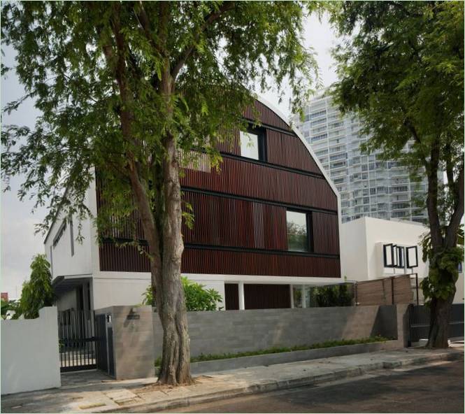 Design intérieur de la maison moderne Wind Vault House à Singapour