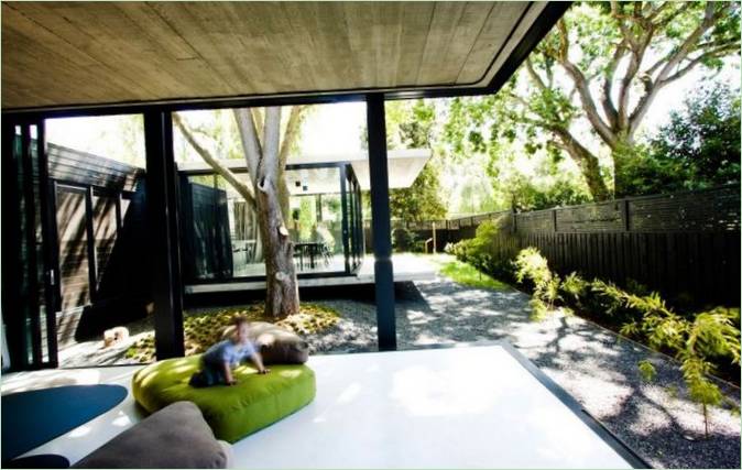 Le patio d'une maison de luxe à Melbourne