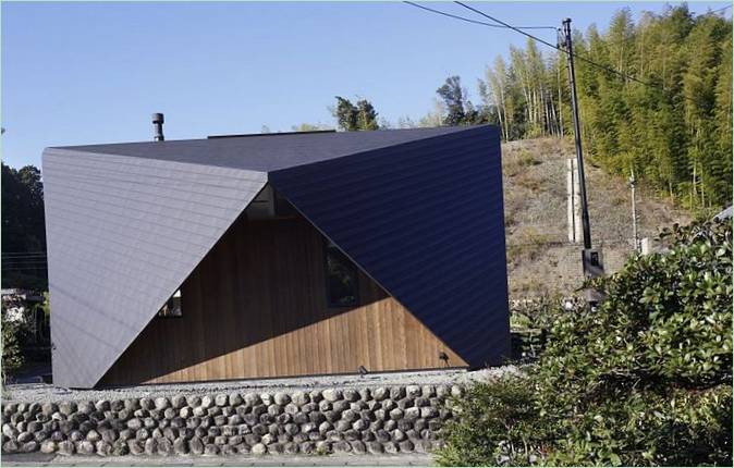 L'extérieur de la maison Origami au Japon