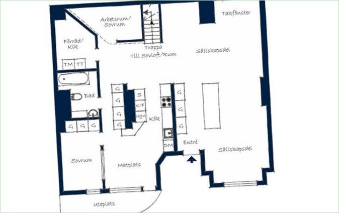 Plan de la maison originale à Stockholm
