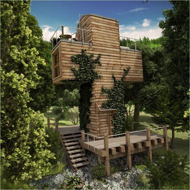 Une conception pour une maison Skit verticale