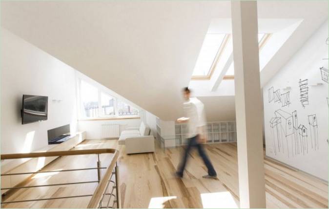 Logement confortable créé à partir d'un grenier abandonné