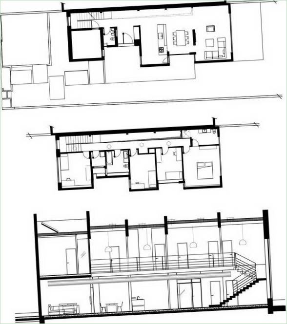 Plans d'étage d'une maison verte privée