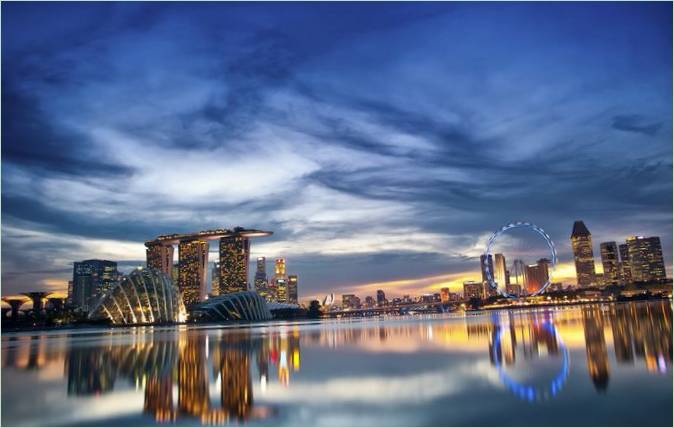 Belle vue des maisons à Singapour