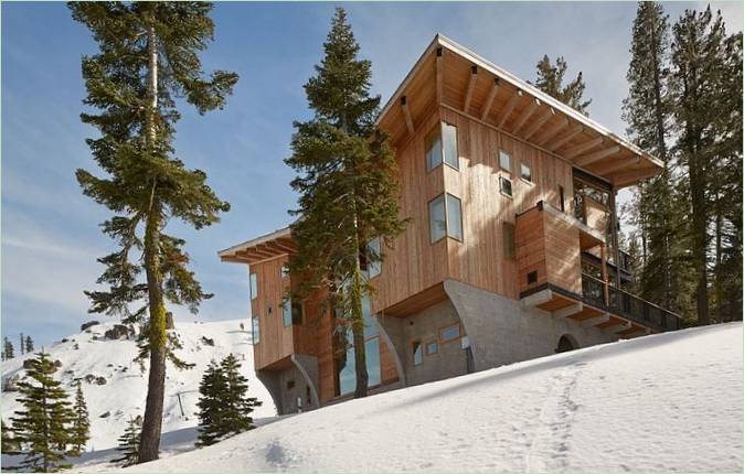 Intérieur d'un chalet de ski en Californie