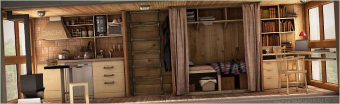 Espace de vie dans la maison Skit