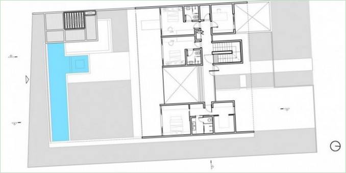 Plan d'une maison de campagne au bord du lac Maison Linhares Dias au Brésil