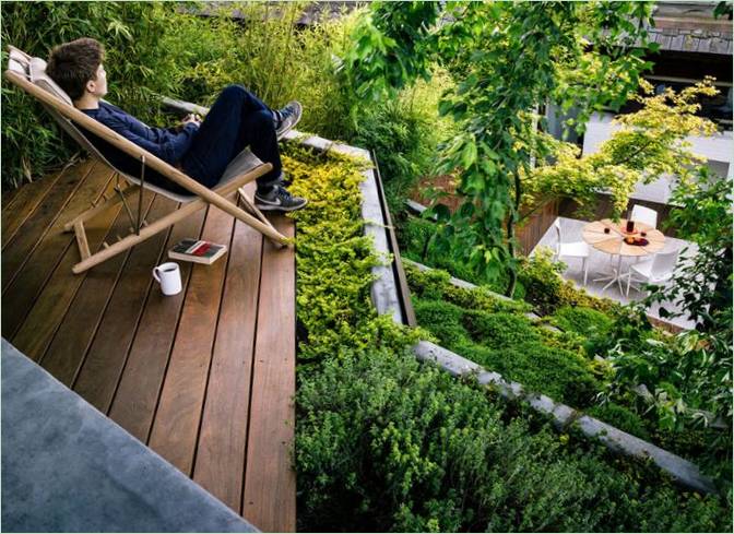Un beau jardin à la maison : vous pouvez vous détendre à l'étage et au rez-de-chaussée