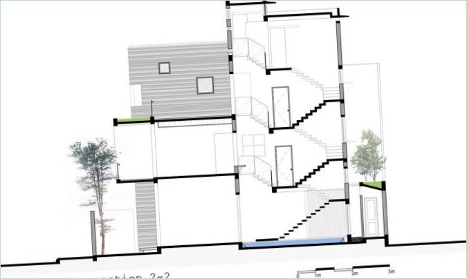 Le projet BQ-17 de 23o5 Studio pour une maison inhabituelle