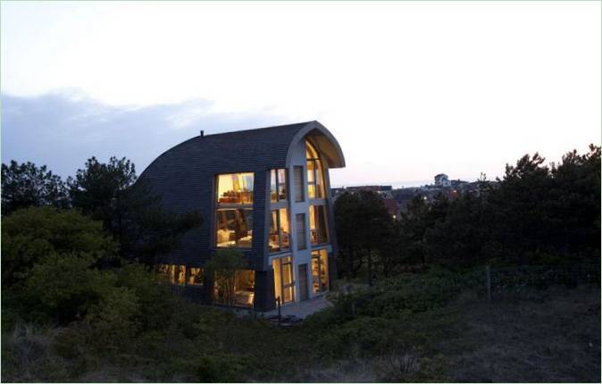 L'extérieur de la Maison des dunes aux Pays-Bas