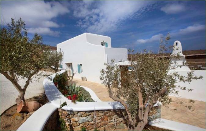Extérieur de la Villa Anassa en style cycladique