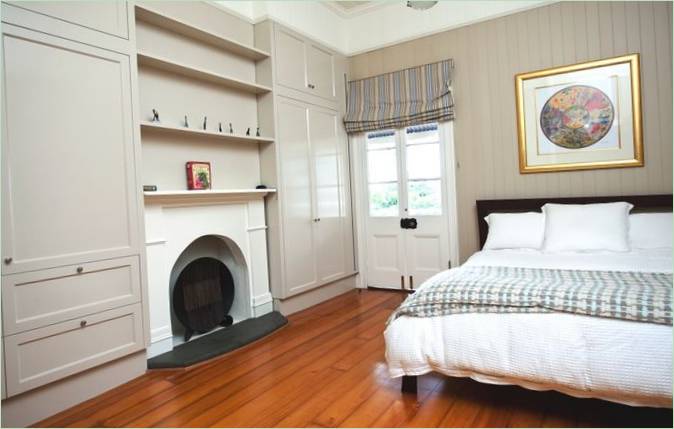 La chambre à coucher d'un manoir emblématique du National Trust en Australie