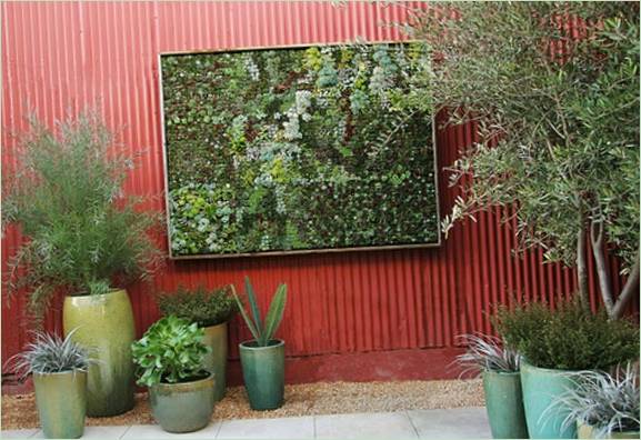 Idées intéressantes pour le jardinage vertical : panneau mural avec plantes grasses