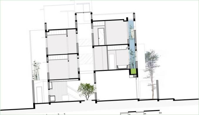 Plan d'une maison inhabituelle BQ-17 par 23o5 Studio