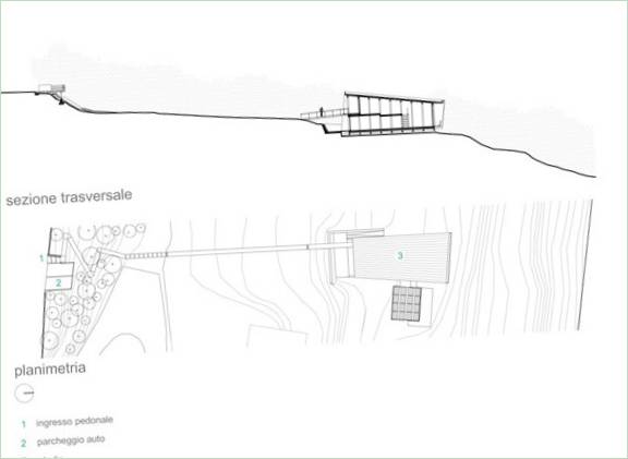 Plan d'une maison expérimentale en Italie
