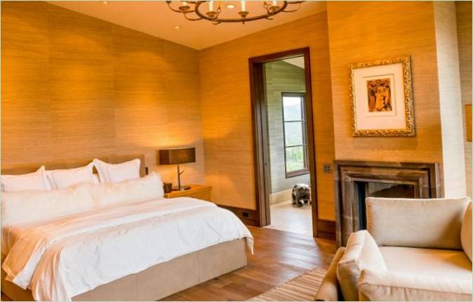 Design intérieur de chambre à coucher jaune