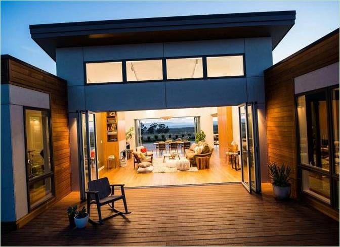Portes vitrées donnant sur la terrasse