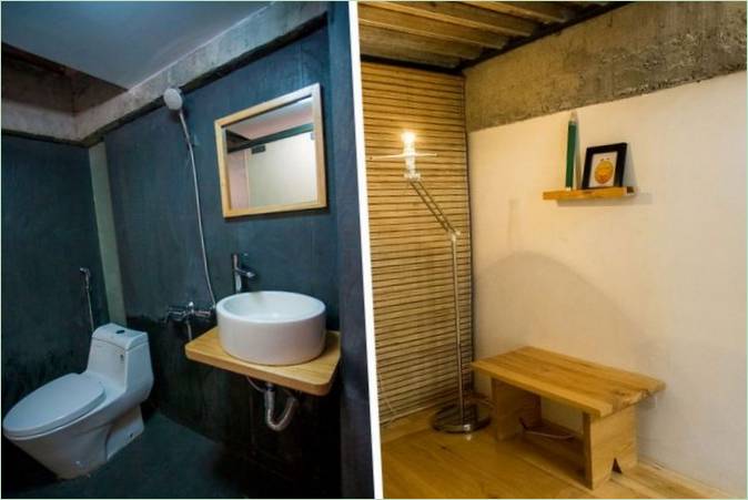 Collage de photos : Salle de bain dans une résidence privée à Hanoi