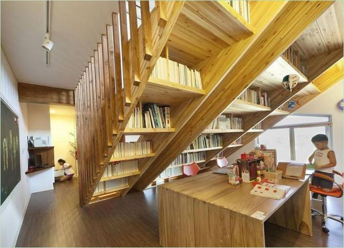 Espace d'étude sous l'escalier
