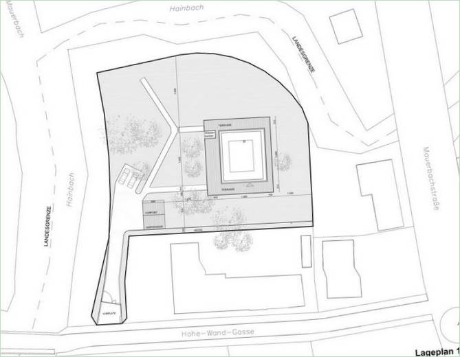 Plan d'un chalet d'été en bois et en verre en Autriche