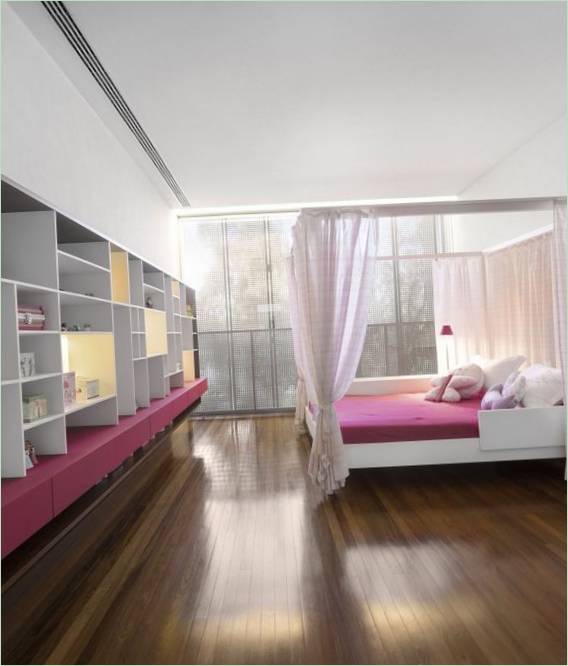 Les couleurs douces de la chambre de The P House