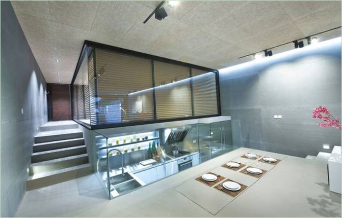 Aménagement intérieur d'une cuisine moderne