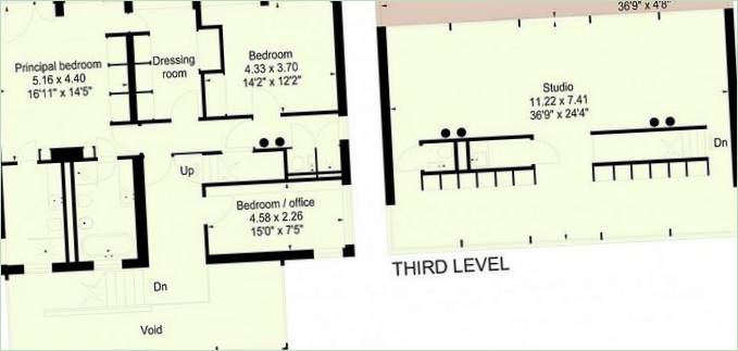 Plans d'étage pour les deuxième et troisième niveaux