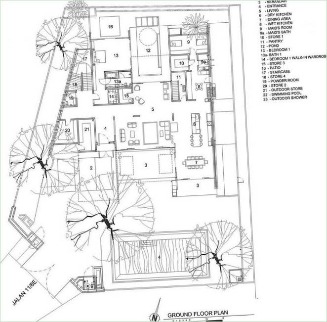 S11 Schéma du plan de la maison cottage