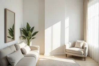 Jeux de couleurs et miroirs pour agrandir visuellement une pièce