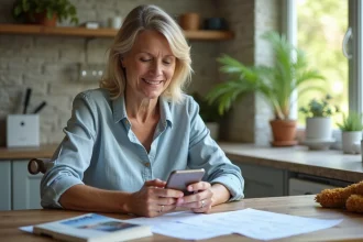 Femme planifiant ses vacances à la maison