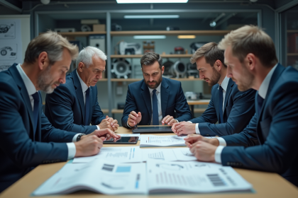 Groupe de professionnels en réunion d'affaires